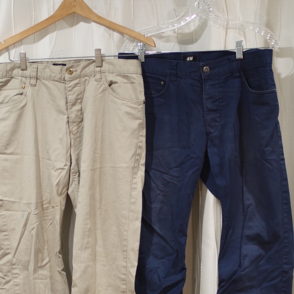 Navy Blue and Khaki Jean Combo (H&M SLIM)